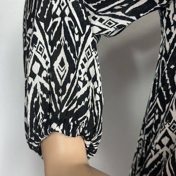 Billabong Heart Strayed Black And White Long Sleeve Mini Dress Size M - Picture 3 of 11